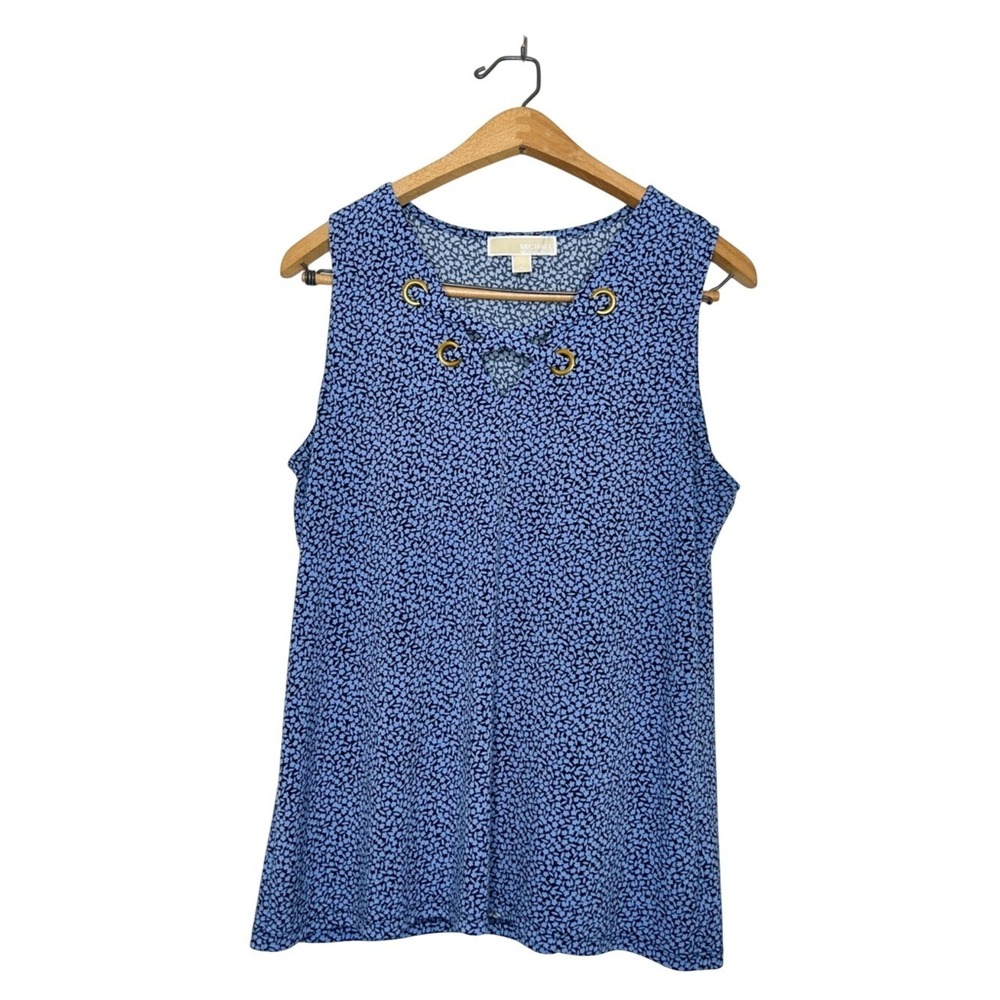 Michael Michael‎ Kors Womens Contemporary Printed Sleeveless Blouse Large L